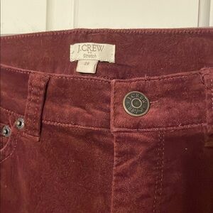 J. Crew velvet Women's Skinny Pants - Rich Burgundy